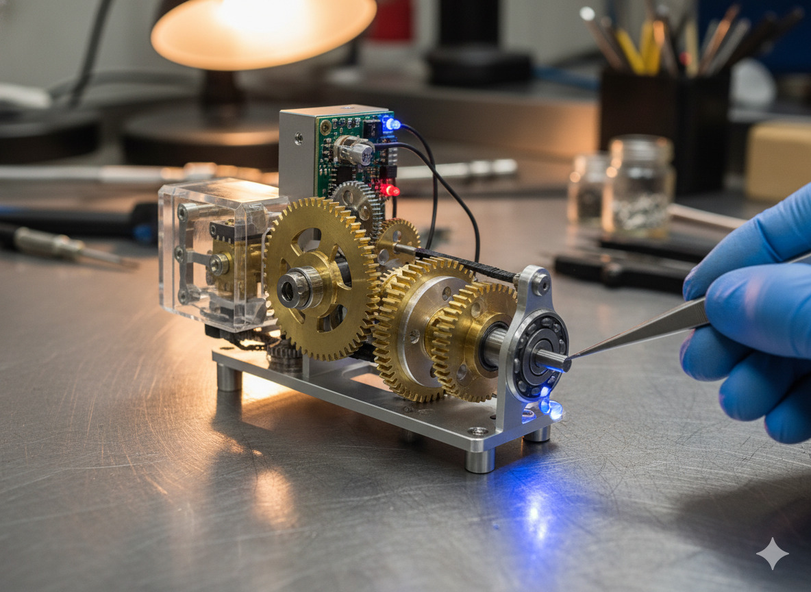 Custom mechanical gear assembly prototype